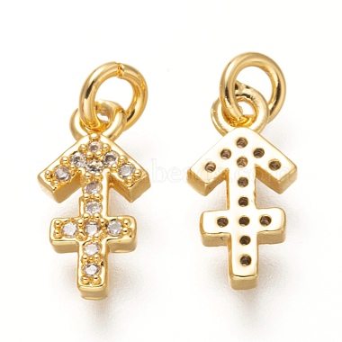 Brass Micro Pave Clear Cubic Zirconia Pendants(ZIRC-P081-G08-RS)-2