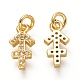 Brass Micro Pave Clear Cubic Zirconia Pendants(ZIRC-P081-G08-RS)-2