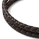 Bracelet en cuir microfibre tressé double boucles avec 304 fermoir magnétique en acier inoxydable pour hommes femmes(BJEW-C021-25P)-4