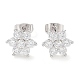 Brass Micro Pave Cubic Zirconia Stud Earrings(X-EJEW-P247-05P-01)-1
