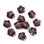 15PCS Handmade Lampwork Beads, Bumpy, Flower, Rosy Brown, 13.5x14.5x7mm, Hole: 1.4mm(LAMP-YW0001-66B)