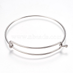 Tarnish Resistant Adjustable 304 Stainless Steel Expandable Bangle Making, Stainless Steel Color, 2-3/8 inch(60mm), 1.5mm(STAS-I081-01P)