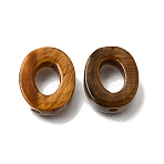 Natural Tiger Eye Bead Frames, Oval, 12x10x4mm, Hole: 1.2mm, inner diameter: 7x5mm(GG-CBA487A-02C)