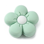 Silicone Beads, Flower, Honeydew, 26x27x10mm, Hole: 2mm(SIL-WH0001-49H)