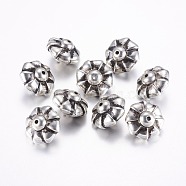 CCB Plastic Beads, Flower, Antique Silver, 22x15mm, Hole: 2mm(CCB-G007-28AS)