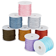 Elite 8 Rolls 8 Colors 23M Round Nylon Thread, Chinese Knot Cord, with Spool, Mixed Color, 1mm, about 25.15 Yards(23m)/Roll, 1 roll/color(OCOR-PH0002-62)