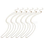 6Pcs Iron Cable Chains Necklaces for Women, Golden, 17.7 inch(45cm)(MAK-YW0001-05)