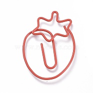Strawberry Shape Iron Paperclips, Cute Paper Clips, Funny Bookmark Marking Clips, Red, 34x23x2mm(TOOL-K006-24A)