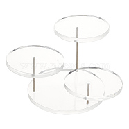 3-Tier Round Acrylic Finger Ring Riser Display Stands, Ring Organizer Holder, Clear, Finished Product: 13.5x14.5x7.6cm, about 7pcs/set(RDIS-WH0004-13)
