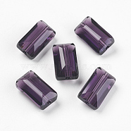 Imitation Austrian Crystal Beads, Grade AAA, Faceted, Rectangle, Indigo, 10x15.5x7mm, Hole: 0.9~1mm(SWAR-F081-10x16mm-27)