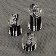 Jewelry Finger Rings Holders Organic Glass Ring Display Stand Sets, Column, Black, 25x30~50mm, 3pcs/set(RDIS-A002-01A)