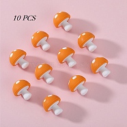 10Pcs Mushroom Silicone Focal Beads, Chewing Beads  For Teethers, DIY Nursing Necklaces Making, Goldenrod, 18mm, Hole: 2mm(JX901E-01)