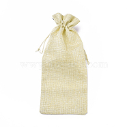 Linen Packing Pouches, Drawstring Bags, Rectangle, Wheat, 33.5~34.5x14.5~14.7x0.6cm(ABAG-WH0023-08B)