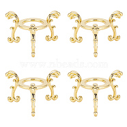 AHADERMAKER Iron Tray Pedestal, for Crystal Ball, Golden, 7.1x4.1cm, Tray: 2.6cm, 4pcs/set(IFIN-GA0001-43)