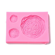 Food Grade Silicone Molds, Fondant Molds, Baking Molds, Chocolate, Candy, Biscuits, UV Resin & Epoxy Resin Jewelry Making, Rose, Random Single Color or Random Mixed Color, 101x76x12mm, Inner Diameter: 22~63x20~62mm(DIY-I078-18)