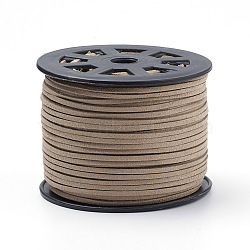Faux Suede Cords, Faux Suede Lace, BurlyWood, 1/8 inch(3mm)x1.5mm, about 100yards/roll(91.44m/roll), 300 feet/roll(LW-S028-23)