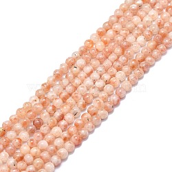 Natural Sunstone Beads Strands, Round, 6mm, Hole: 0.8mm, about 63pcs/strand, 15.35 inch(39cm)(G-F715-106A)