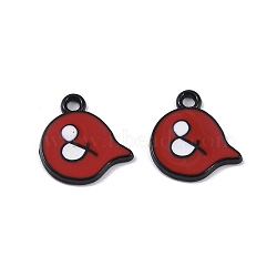 Alloy Enamel Charms, Cadmium Free & Lead Free, Dialog Box Charm, Dark Red, 12.5x12x1.5mm, Hole: 1.6mm(ENAM-R149-01A-EB)