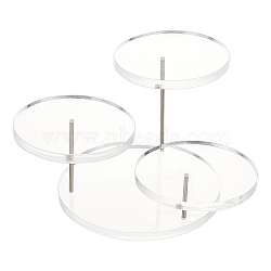 3-Tier Round Acrylic Finger Ring Riser Display Stands, Ring Organizer Holder, Clear, Finished Product: 13.5x14.5x7.6cm, about 7pcs/set(RDIS-WH0004-13)