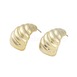 Teardrop CCB Plastic Stud Earrings for Women, with 304 Stainless Steel Pin, Golden, 28x16mm(EJEW-Q382-02G)