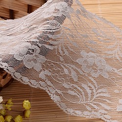 Lace Trim Nylon Ribbon for Jewelry Making, White, 4-3/4 inch(120mm), about 30yards/roll(27.432m/roll)(ORIB-L005-11)