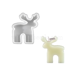 Christmas Theme DIY Silicone Candle Molds, for Candle Making, Deer, 90x81x22mm(SIMO-H021-01A)