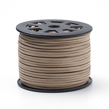 Faux Suede Cords, Faux Suede Lace, BurlyWood, 1/8 inch(3mm)x1.5mm, about 100yards/roll(91.44m/roll), 300 feet/roll