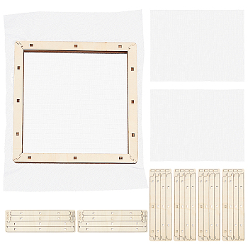 Basswood Assembled Paper Making Frame, with Gauze, Square, PapayaWhip, 200x200mm