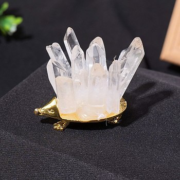 Natural Raw Quartz Crystal Display Decoration, Reiki Energy Stone Ornaments, Hedgehog, 45mm
