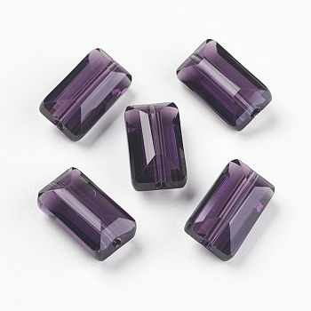 Imitation Austrian Crystal Beads, Grade AAA, Faceted, Rectangle, Indigo, 10x15.5x7mm, Hole: 0.9~1mm