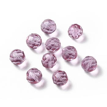 Glass Imitation Austrian Crystal Beads, Faceted, Round, Old Rose, 8mm, Hole: 1.5mm