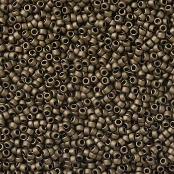 TOHO Round Seed Beads, Japanese Seed Beads, (702) Matte Color Dark Copper, 15/0, 1.5mm, Hole: 0.7mm, about 15000pcs/50g