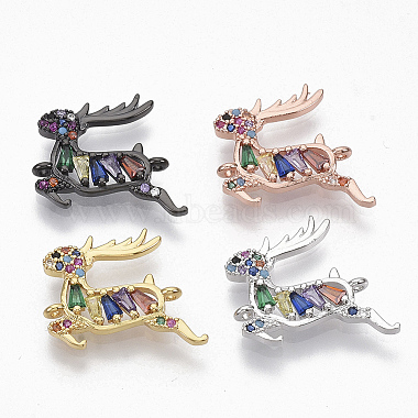 Mixed Color Colorful Deer Brass+Cubic Zirconia Links