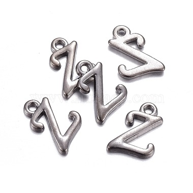 Pendentifs de lettre plaqué de gunmetal en alliage(PALLOY-J718-01B-Z)-2