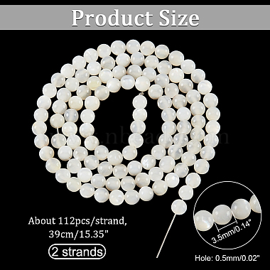 Shell normal de perles blanches de brins(SHEL-WH0001-007)-3