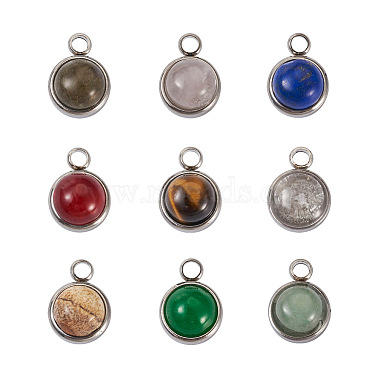9Pcs 9 Styles Natural Mixed Stone Charms(G-FW0001-28)-2