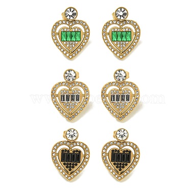 Heart 304 Stainless Steel Stud Earrings