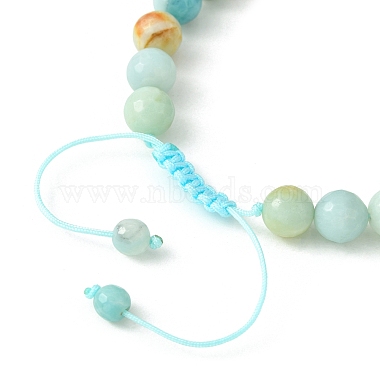 verstellbare natürliche Amazonit-Blumen-Armbänder mit geflochtenen Perlen(BJEW-JB09887-01)-3