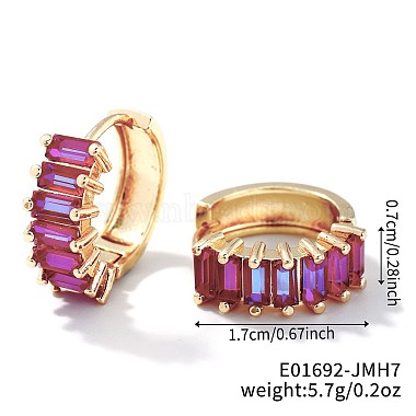 Purple Ring Cubic Zirconia Earrings