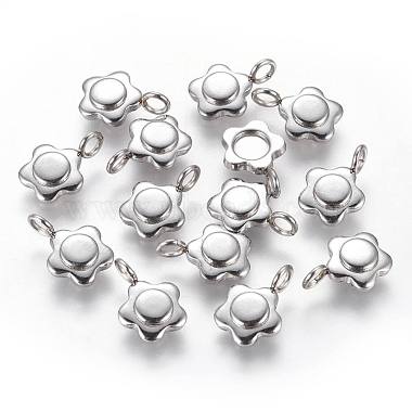 Stainless Steel Color Flower Stainless Steel Charms