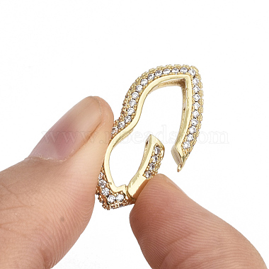 Brass Micro Pave Cubic Zirconia Spring Gate Rings(ZIRC-S066-032B-NF)-3