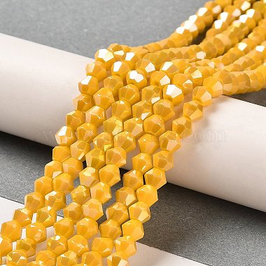 Opaque Solid Color Electroplate Glass Beads Strands(GLAA-F029-P4mm-A04)-4