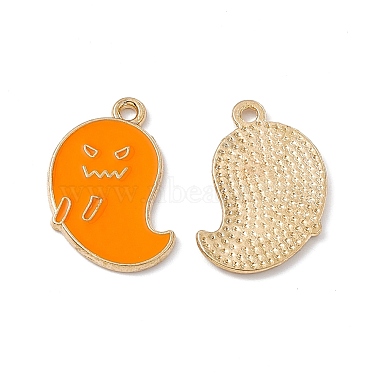 Golden Dark Orange Ghost Alloy+Enamel Pendants