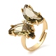 Adjustable Brass Glass Finger Rings(RJEW-P148-A01-08)-3