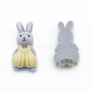 Opaque Resin Cabochons, Flocky Rabbit, Light Yellow, 26x12.5x6mm(RESI-G047-18)