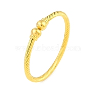 Round Brass Open Cuff Bangles, Twisted Torque Bangles for Women, Real 22K Gold Plated, Inner Diameter: 2-1/8x2 inch(5.4x5.1cm)(BJEW-Z074-02G)