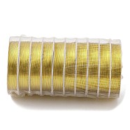 10 Rolls Round Copper Wire, Long-Lasting Plated, Golden, 0.3mm, 15m/roll(CWIR-C003-01B-G)