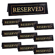 10Pcs Acrylic Reserved Table Signs, Tent Signs, for Restaurant, Bar, Black, 150x41x42mm(DJEW-OC0001-30)