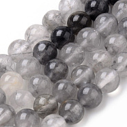 Natural Cloudy Quartz Beads Strands, Round, 8~8.5mm, Hole: 1mm, about 47pcs/strand, 15.5 inch(G-Q462-68-8mm)