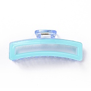Rectangle PVC Big Claw Hair Clips, with Iron Findings, Banana Jaw Clips Hair Accessories for Women and Girls, Cyan, 115x39mm(PW23031370735)